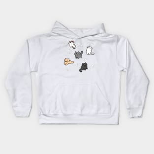 Fancy kittens and fish pattern Kids Hoodie